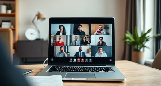 {"prompt":"prompt/Professional photography, photorealistic, wide shot of a modern virtual meeting setup viewed from behind a laptop screen showing multiple video call participants discussing career training, a notepad with handwritten notes beside the laptop, warm natural soft lighting from a nearby window, clean contemporary home office environment, shallow depth of field focusing on the laptop screen, high quality, no text, no logos, no close-up faces, square-friendly centered composition, muted professional color palette with subtle blue and white tones","originalPrompt":"prompt/Professional photography, photorealistic, wide shot of a modern virtual meeting setup viewed from behind a laptop screen showing multiple video call participants discussing career training, a notepad with handwritten notes beside the laptop, warm natural soft lighting from a nearby window, clean contemporary home office environment, shallow depth of field focusing on the laptop screen, high quality, no text, no logos, no close-up faces, square-friendly centered composition, muted professional color palette with subtle blue and white tones","width":1024,"height":768,"seed":42,"model":"flux","enhance":true,"negative_prompt":"undefined","nofeed":false,"safe":false,"quality":"medium","image":[],"transparent":false,"reasoning":false,"audio":true,"has_nsfw_concept":false,"concept":null,"trackingData":{"actualModel":"flux","usage":{"completionImageTokens":1,"totalTokenCount":1}}}