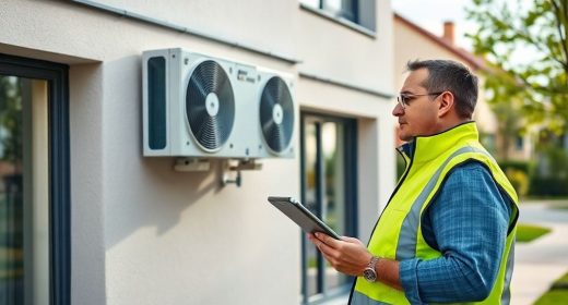 {"prompt":"prompt/Professional photography, photorealistic, wide angle shot of a modern French residential building facade with a newly installed air-source heat pump unit on the exterior wall, a certified energy auditor wearing a high-visibility vest holding a tablet inspecting the installation, soft natural daylight, clean suburban neighborhood background, shallow depth of field on the heat pump, modern and optimistic atmosphere, high quality, no text, no logos, no close-up faces, centered subject, square-friendly composition, architectural detail visible","originalPrompt":"prompt/Professional photography, photorealistic, wide angle shot of a modern French residential building facade with a newly installed air-source heat pump unit on the exterior wall, a certified energy auditor wearing a high-visibility vest holding a tablet inspecting the installation, soft natural daylight, clean suburban neighborhood background, shallow depth of field on the heat pump, modern and optimistic atmosphere, high quality, no text, no logos, no close-up faces, centered subject, square-friendly composition, architectural detail visible","width":1024,"height":768,"seed":42,"model":"flux","enhance":true,"negative_prompt":"undefined","nofeed":false,"safe":false,"quality":"medium","image":[],"transparent":false,"reasoning":false,"audio":true,"has_nsfw_concept":false,"concept":null,"trackingData":{"actualModel":"flux","usage":{"completionImageTokens":1,"totalTokenCount":1}}}